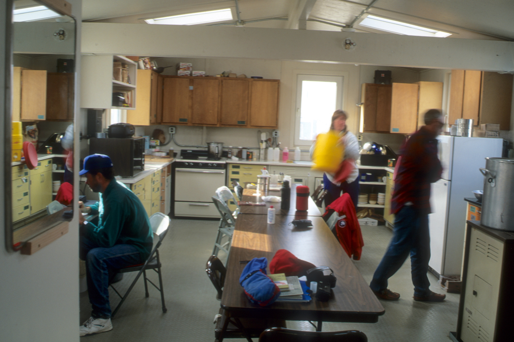 Kitchen and work area in Lake Hoare hut